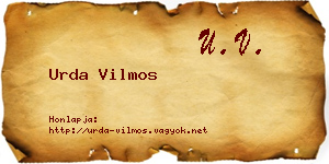 Urda Vilmos névjegykártya
